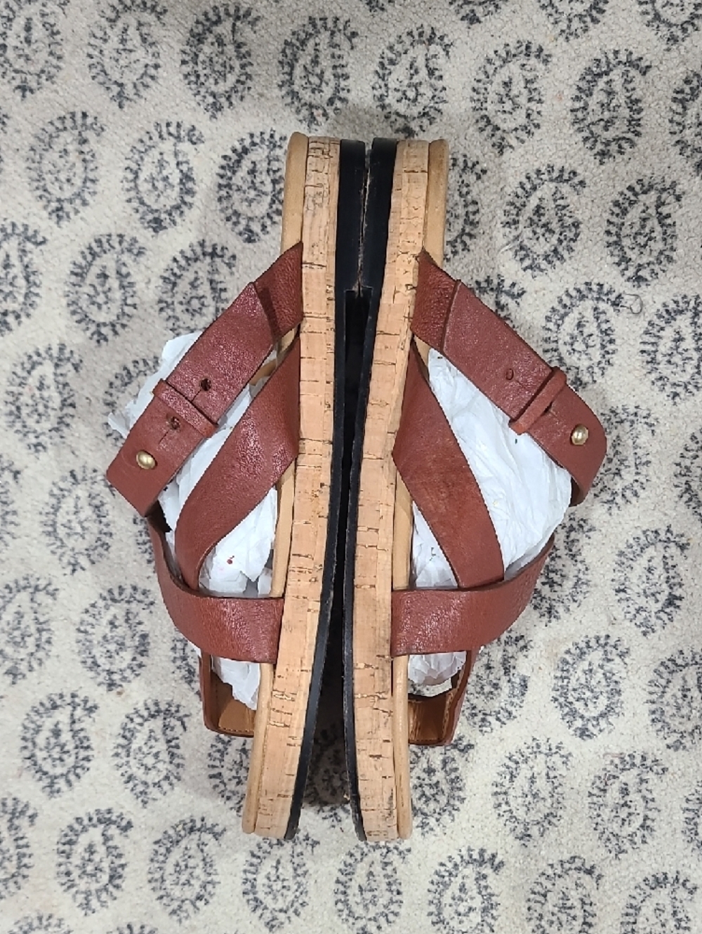 Chloe Brown Leather Crisscross Slide Sandals Size 6.5 US - Picture 8 of 8